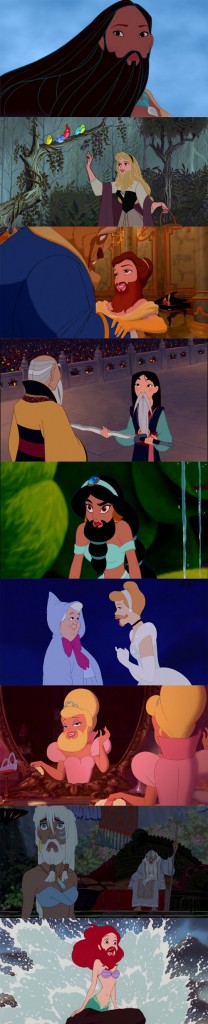 Personajes femeninos de Disney con barba