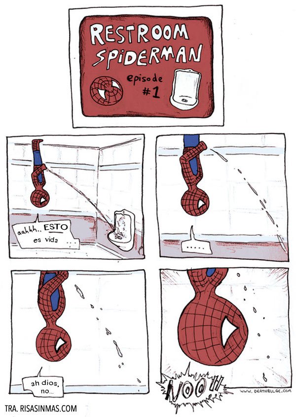 Spiderman en el baño