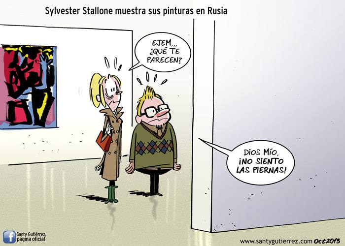 Sylvester Stallone muestra sus pinturas en Rusia