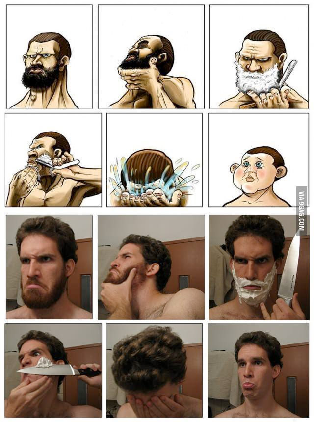 La versión real del chiste del afeitado