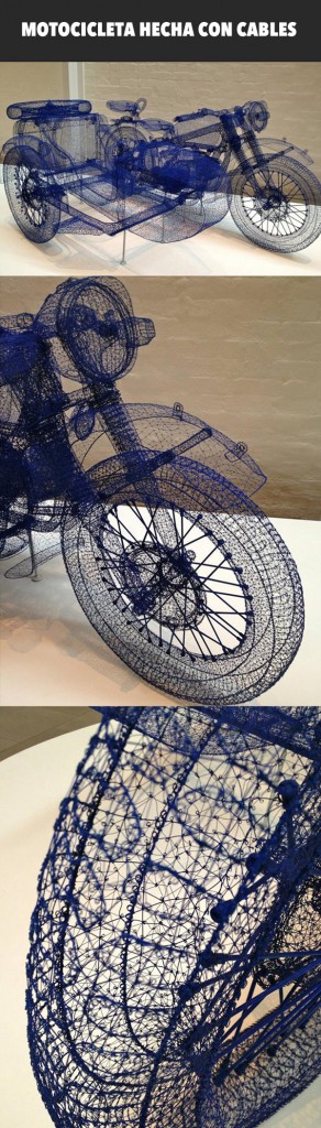 Motocicleta hecha con cables