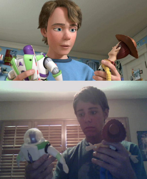 Andy de Toy Story en la vida real