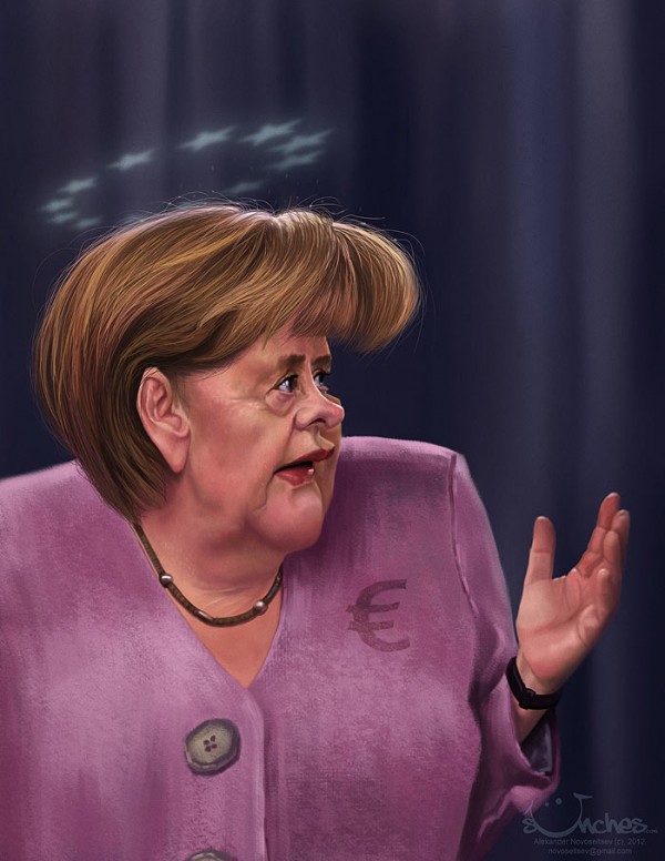 Caricatura de Angela Merkel