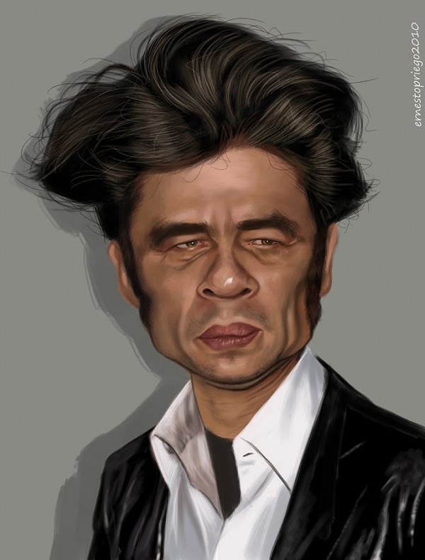 Caricatura de Benicio del Toro