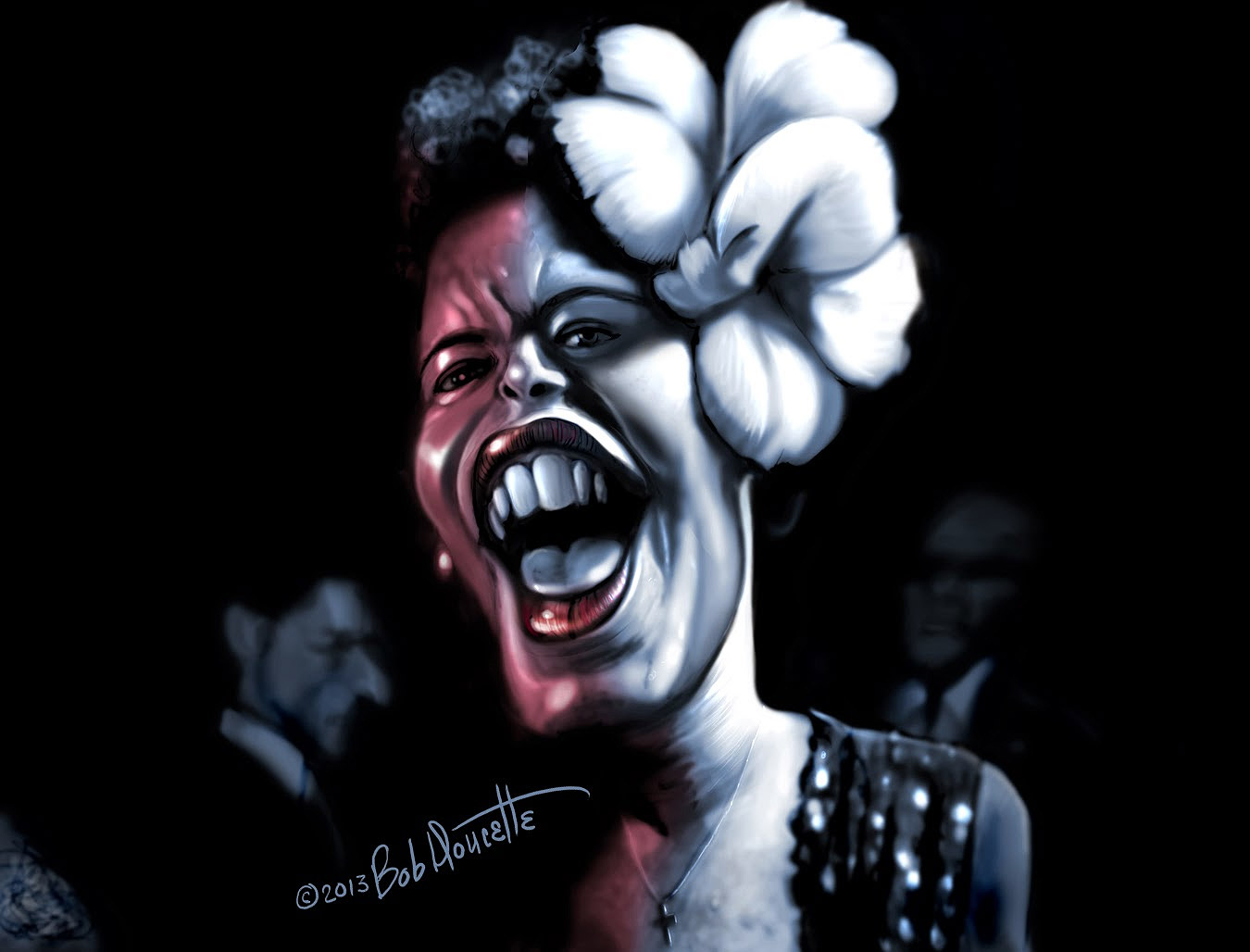 Caricatura de Billie Holiday