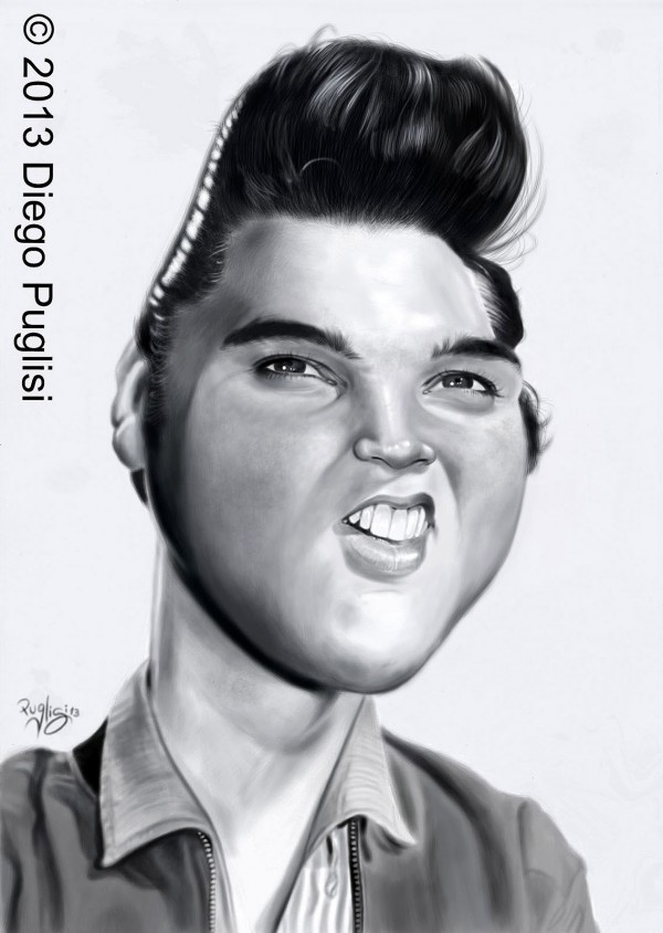 Caricatura de Elvis Presley