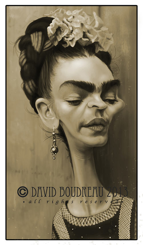 Caricatura de Frida Kahlo
