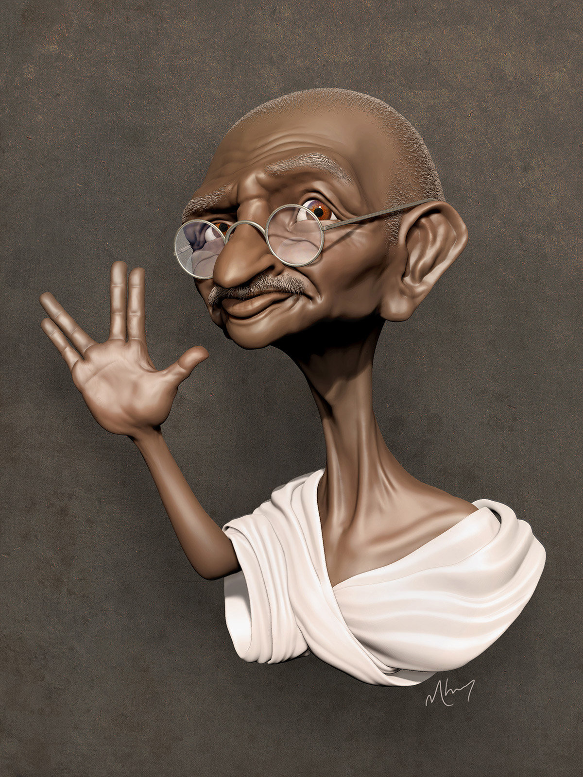 Caricatura de Gandhi
