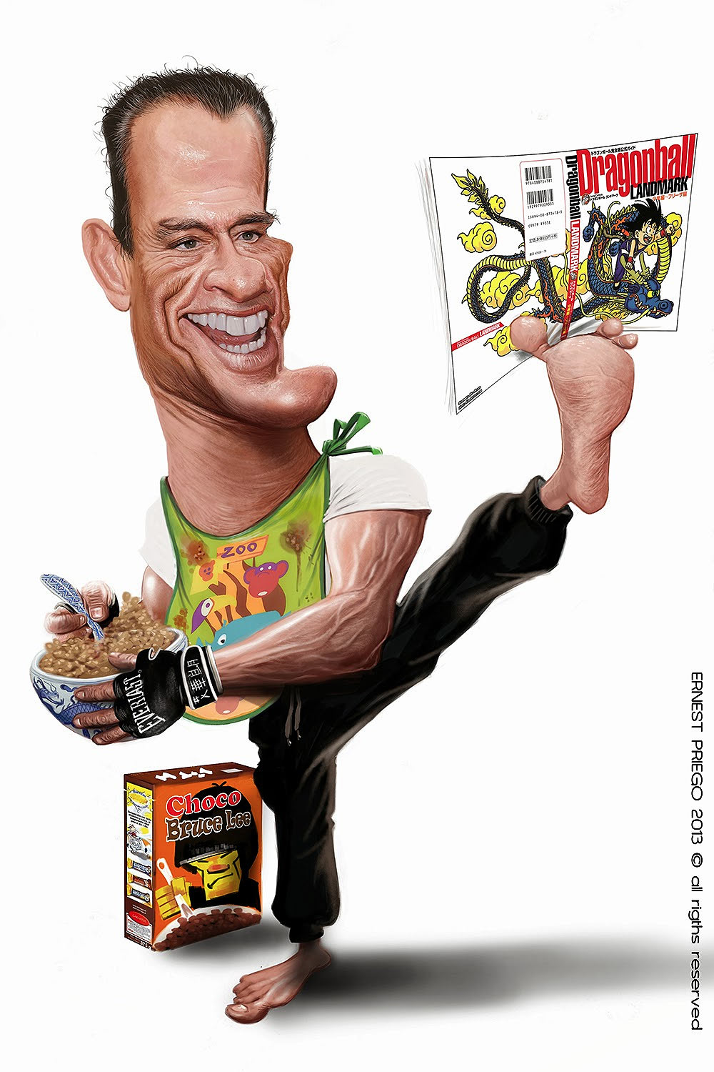 Caricatura de Jean-Claude Van Damme