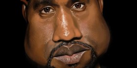Caricatura de Kanye West