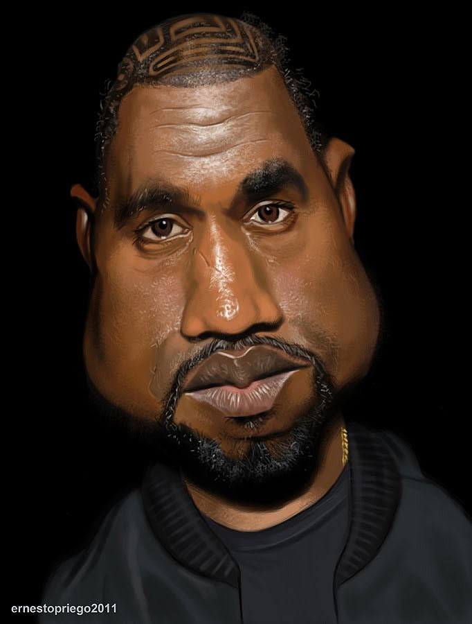 Caricatura de Kanye West