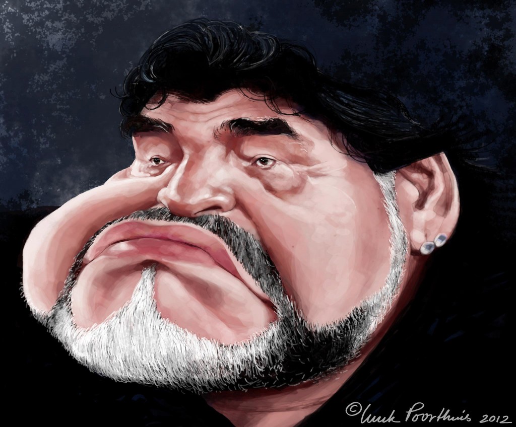 Caricatura de Maradona