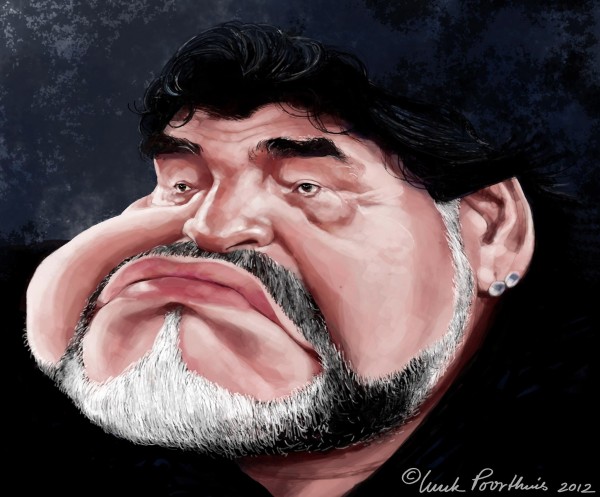 Caricatura de Maradona