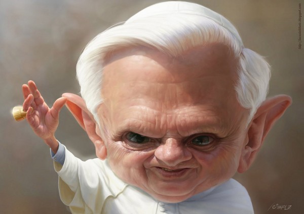 Caricatura de Papa Benedicto XVI
