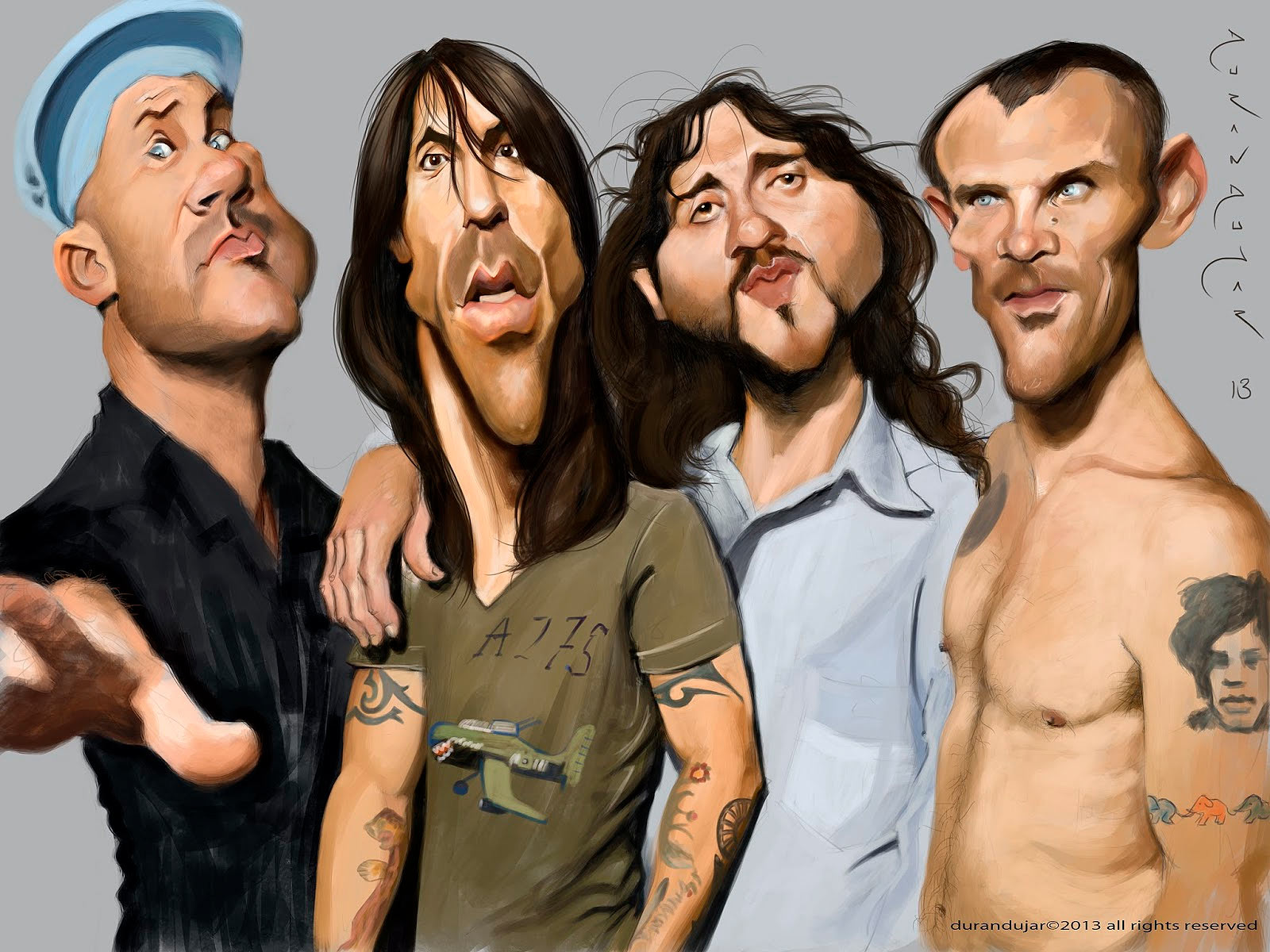 Caricatura de Red Hot Chili Peppers