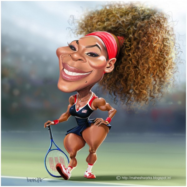 Caricatura de Serena Williams