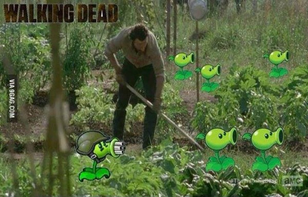 Plantando plantas en Walking Dead