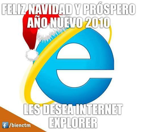 Felices fiestas por Internet Explorer