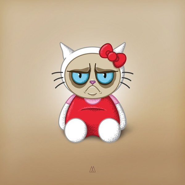 Grumpy Cat como Hello Kitty