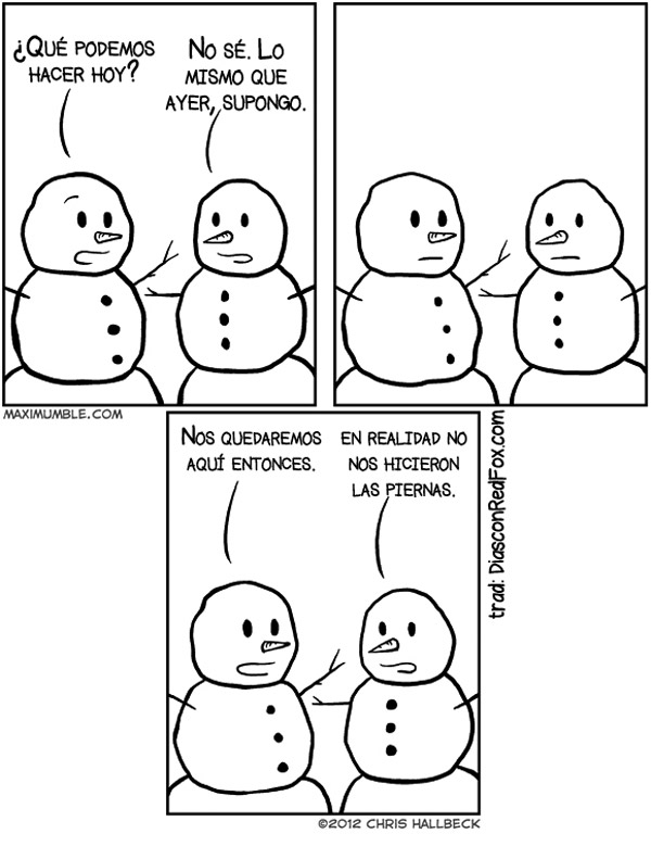Conversación de dos muñecos de nieve