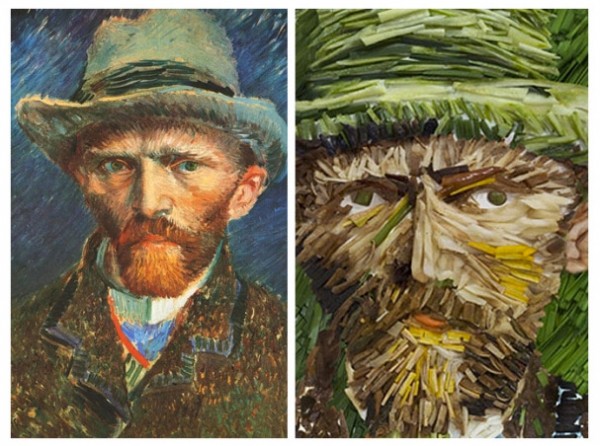 Autorretrato de Vincent Van Gogh con puerros