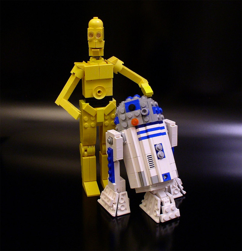 CP3O y R2-D2 hechos con LEGO