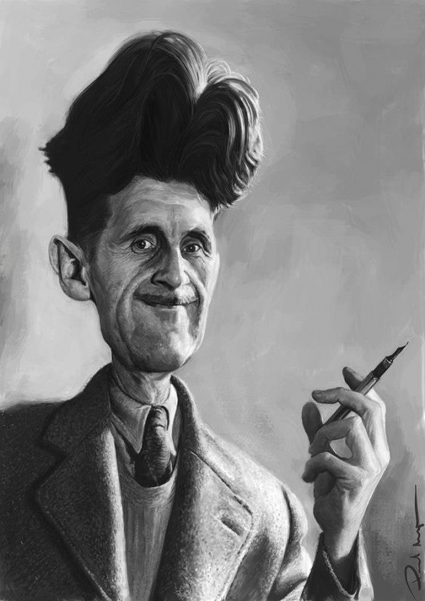 Caricatura de George Orwell