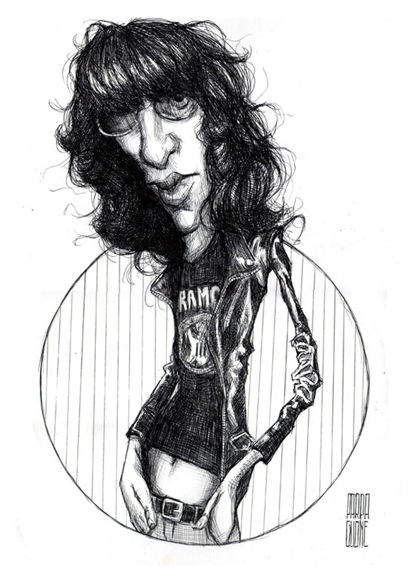 Caricatura de Joey Ramone – The Ramones