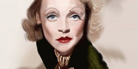 Caricatura de Marlene Dietrich