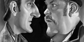 Caricatura de Sherlock Holmes y Dr. Watson