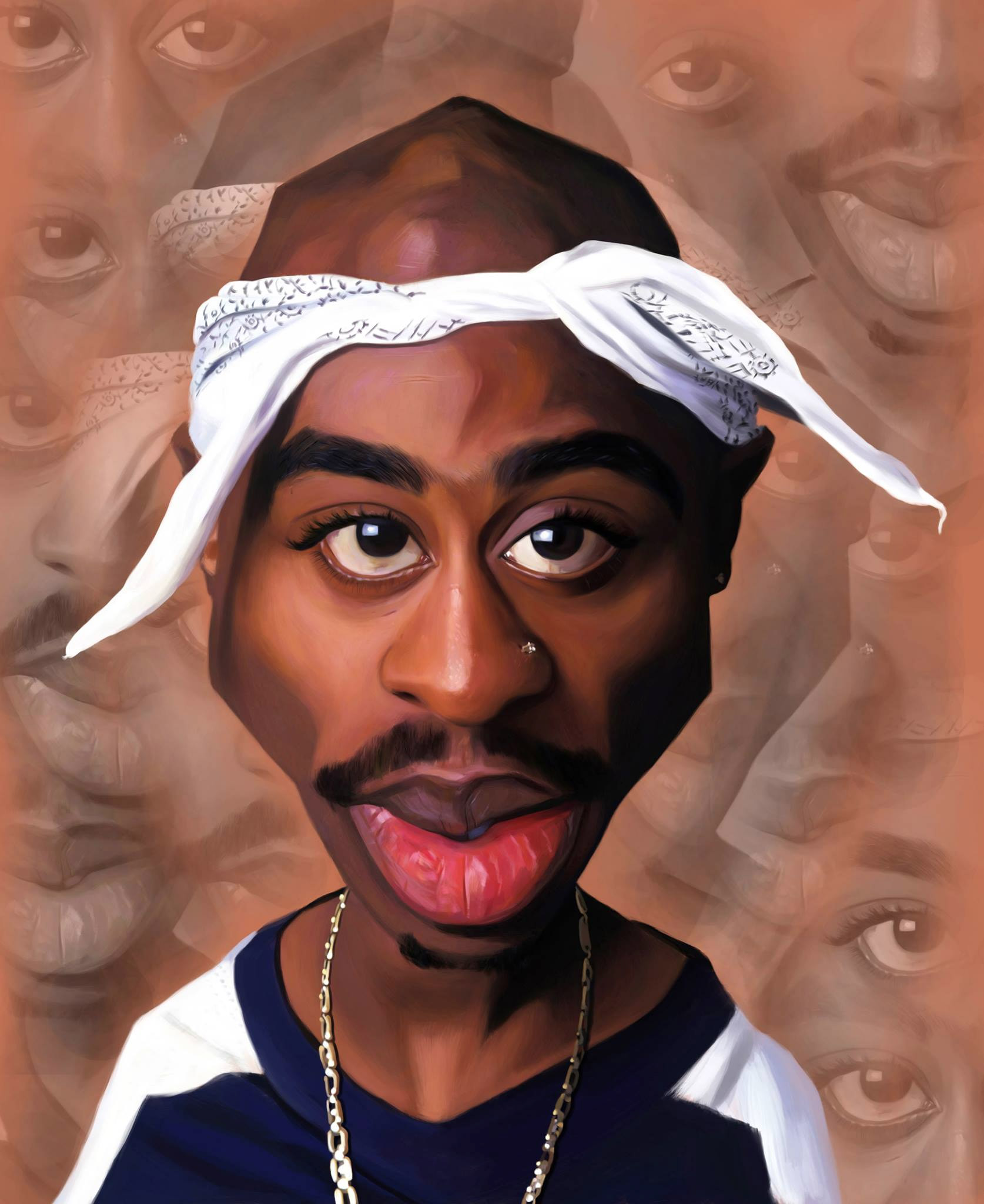 Caricatura de Tupac Shakur