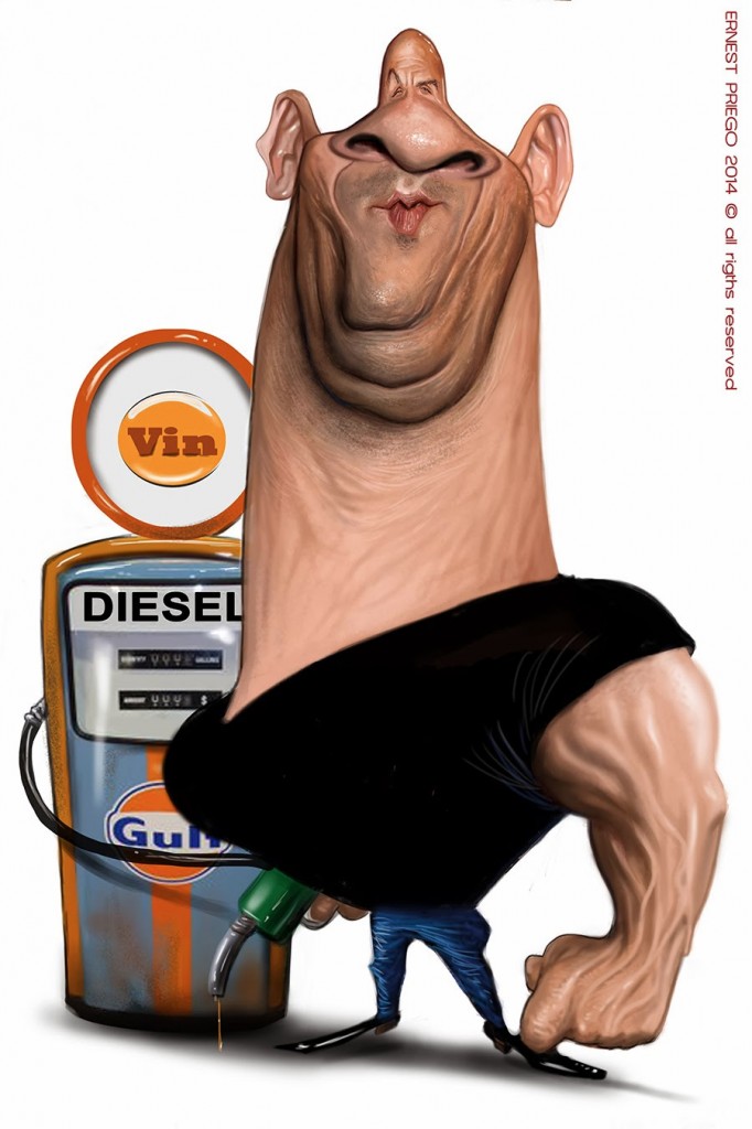Caricatura de Vin Diesel