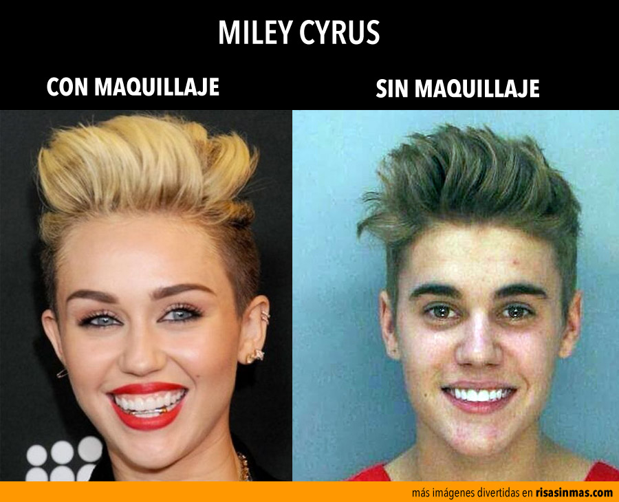 Miley Cyrus: con y sin maquillaje