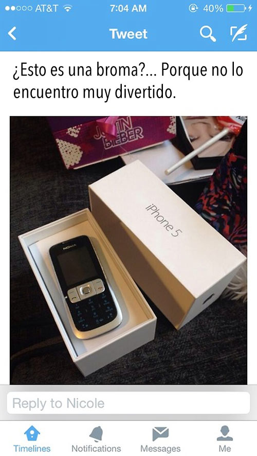La broma del regalo del iPhone 5