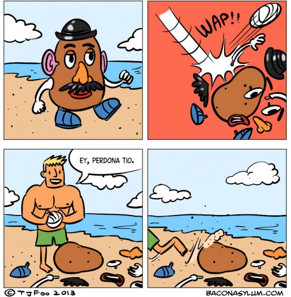 Mr. Potato en la playa
