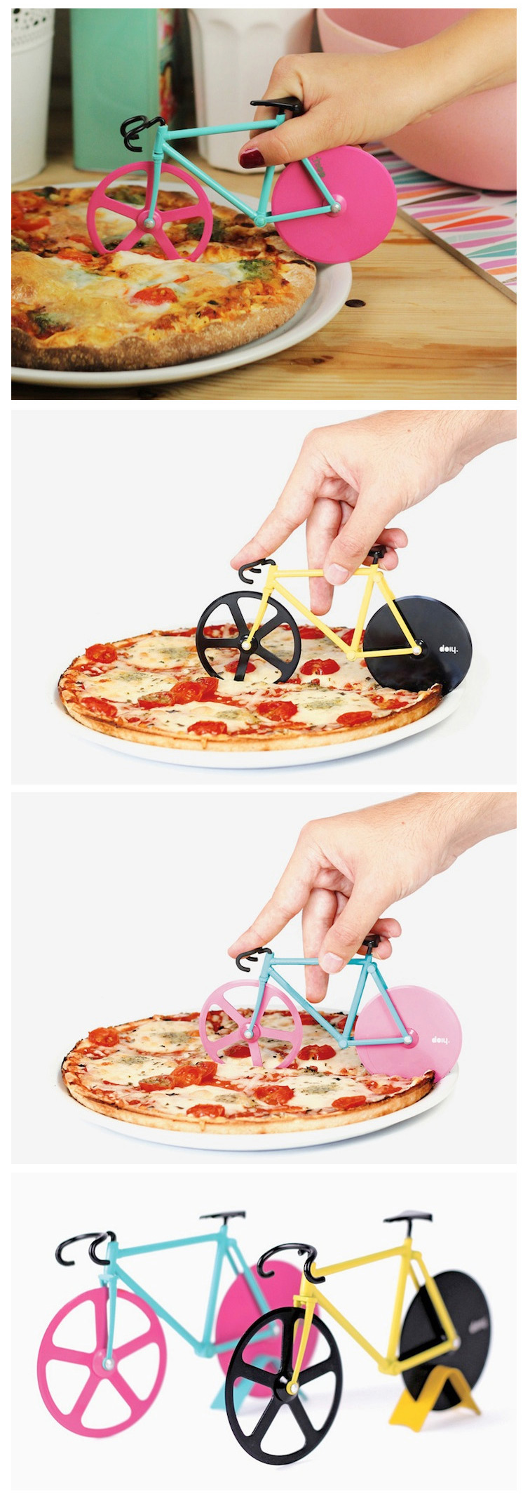 Bicicleta cortadora de pizza