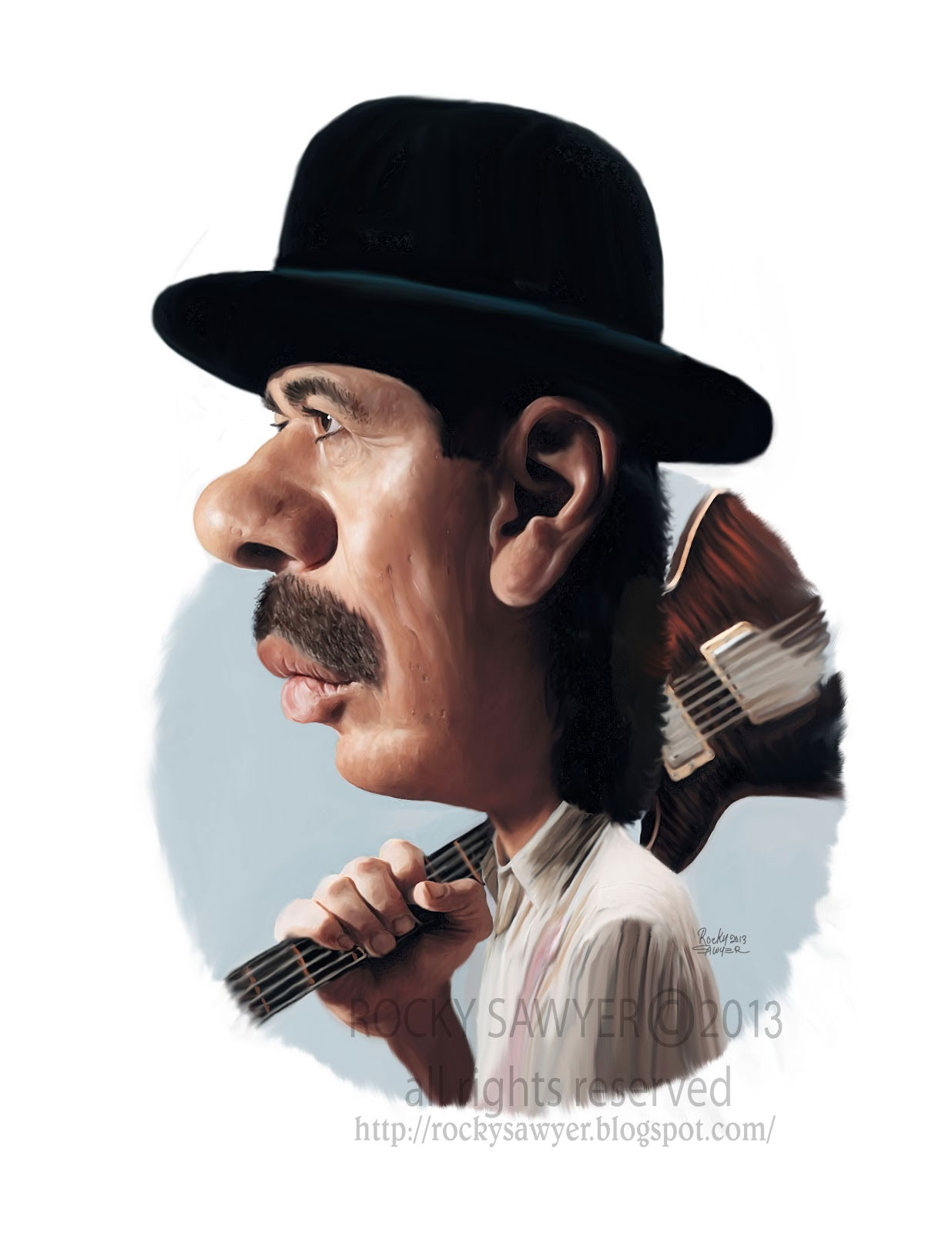 Caricatura de Carlos Santana