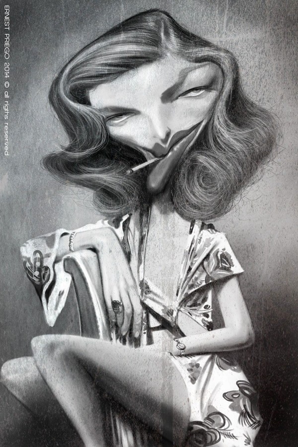 Caricatura de Lauren Bacall