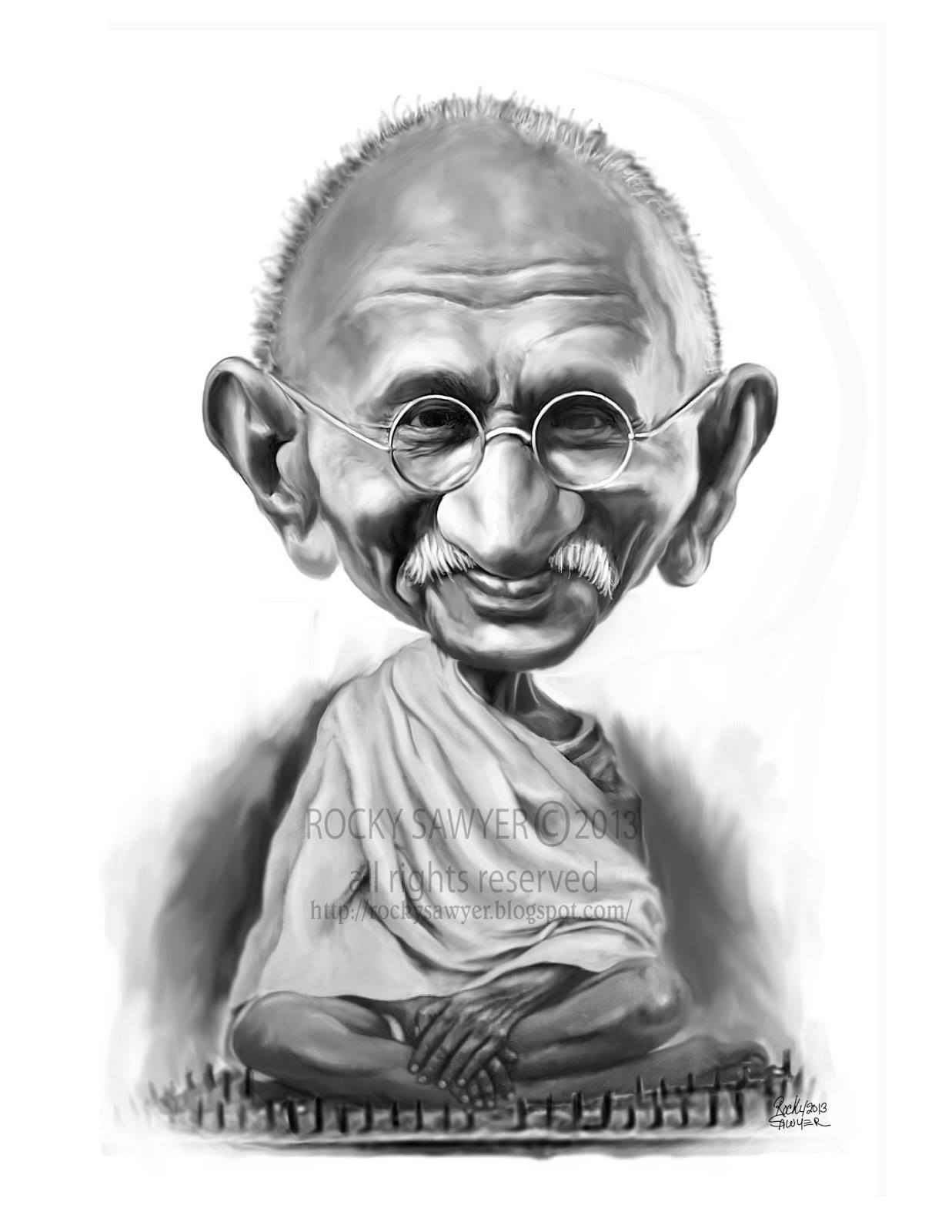 Caricatura de Mahatma Gandhi