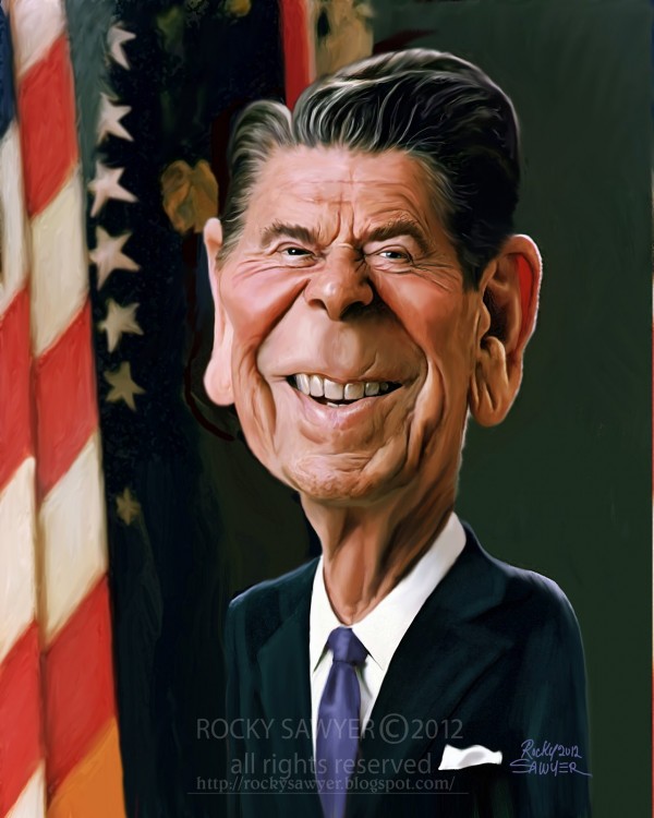 Caricatura de Ronald Reagan