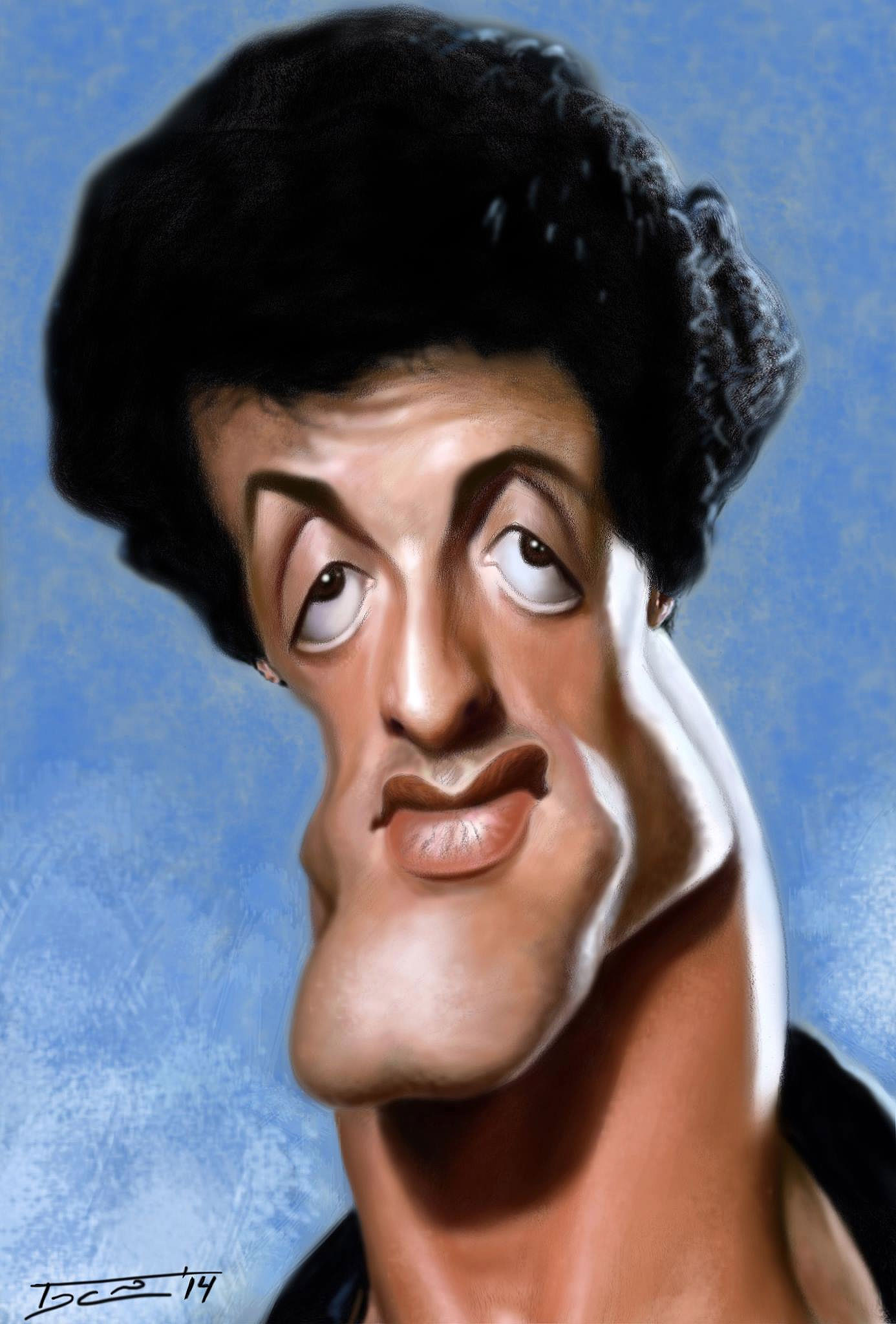 Caricatura de Sylvester Stallone