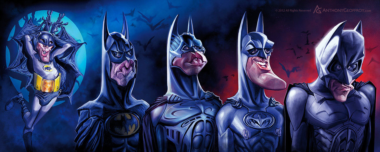 Caricatura de la evolución de Batman
