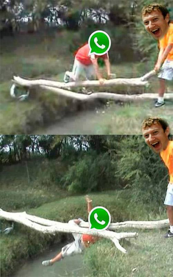 Mark Zuckerberg dejando caer WhatsApp