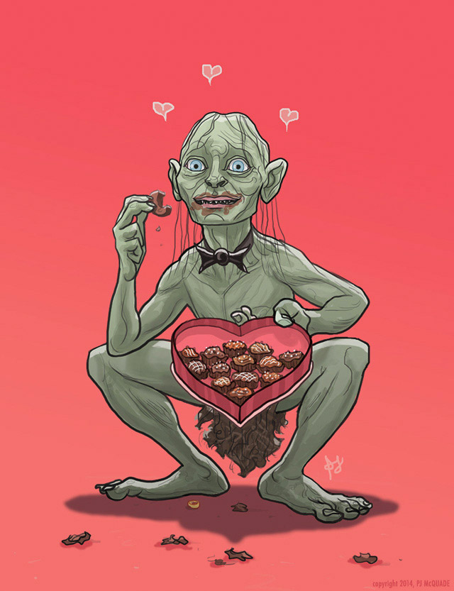 Tarjeta para San Valentín: Gollum