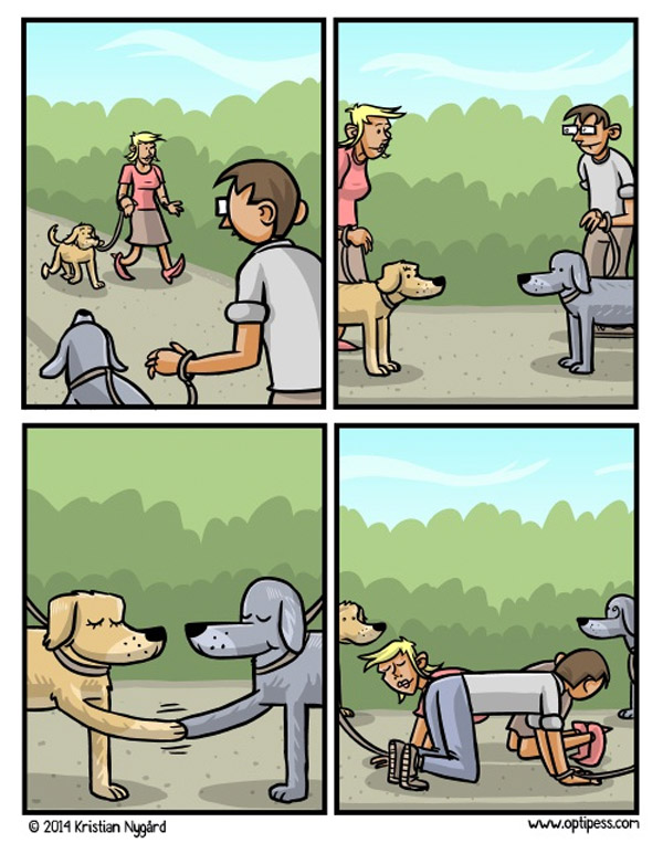 Universo paralelo de perros y hombres