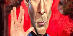Caricatura de Leonard Nimoy como Spock