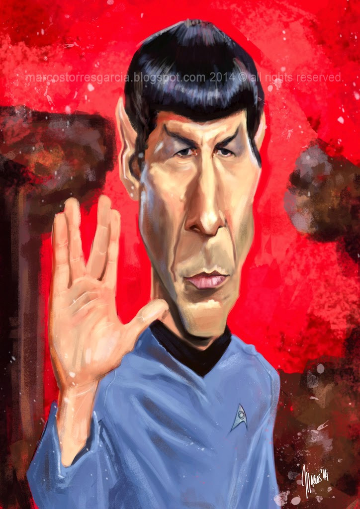Caricatura de Leonard Nimoy como Spock