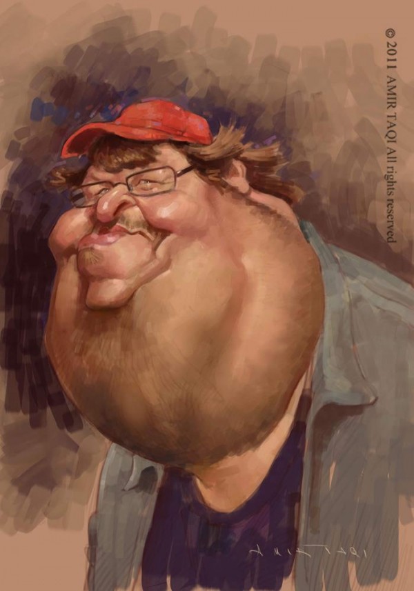 Caricatura de Michael Moore
