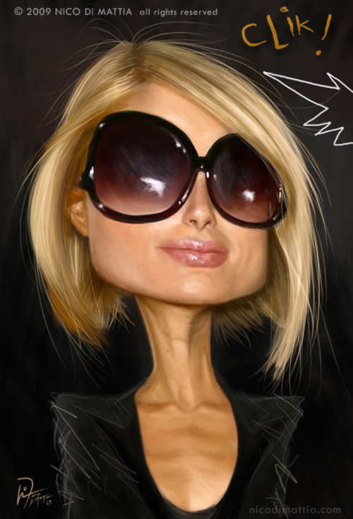 Caricatura de Paris Hilton