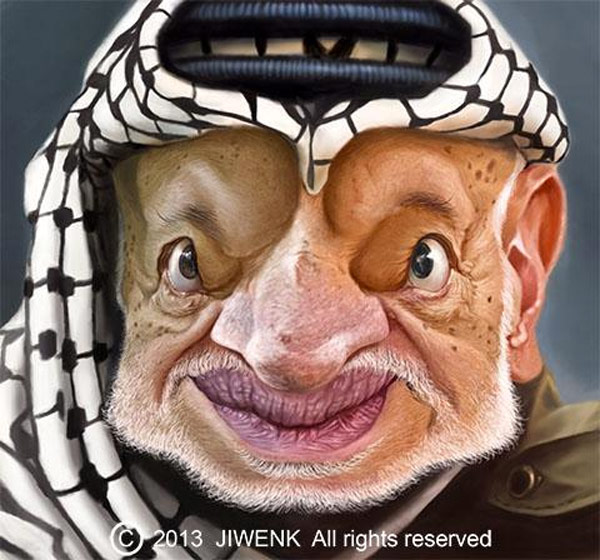 Caricatura de Yasir Arafat
